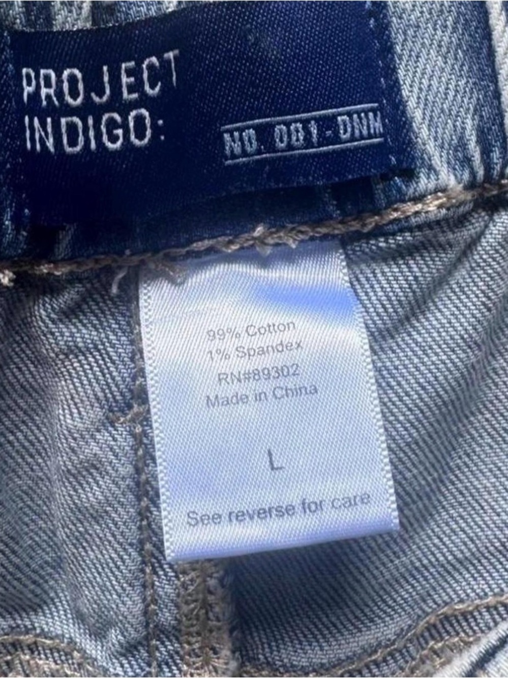 Project Indigo women’s elastic waist size large light wash, barrel jeans, cotton - Picture 5 of 5